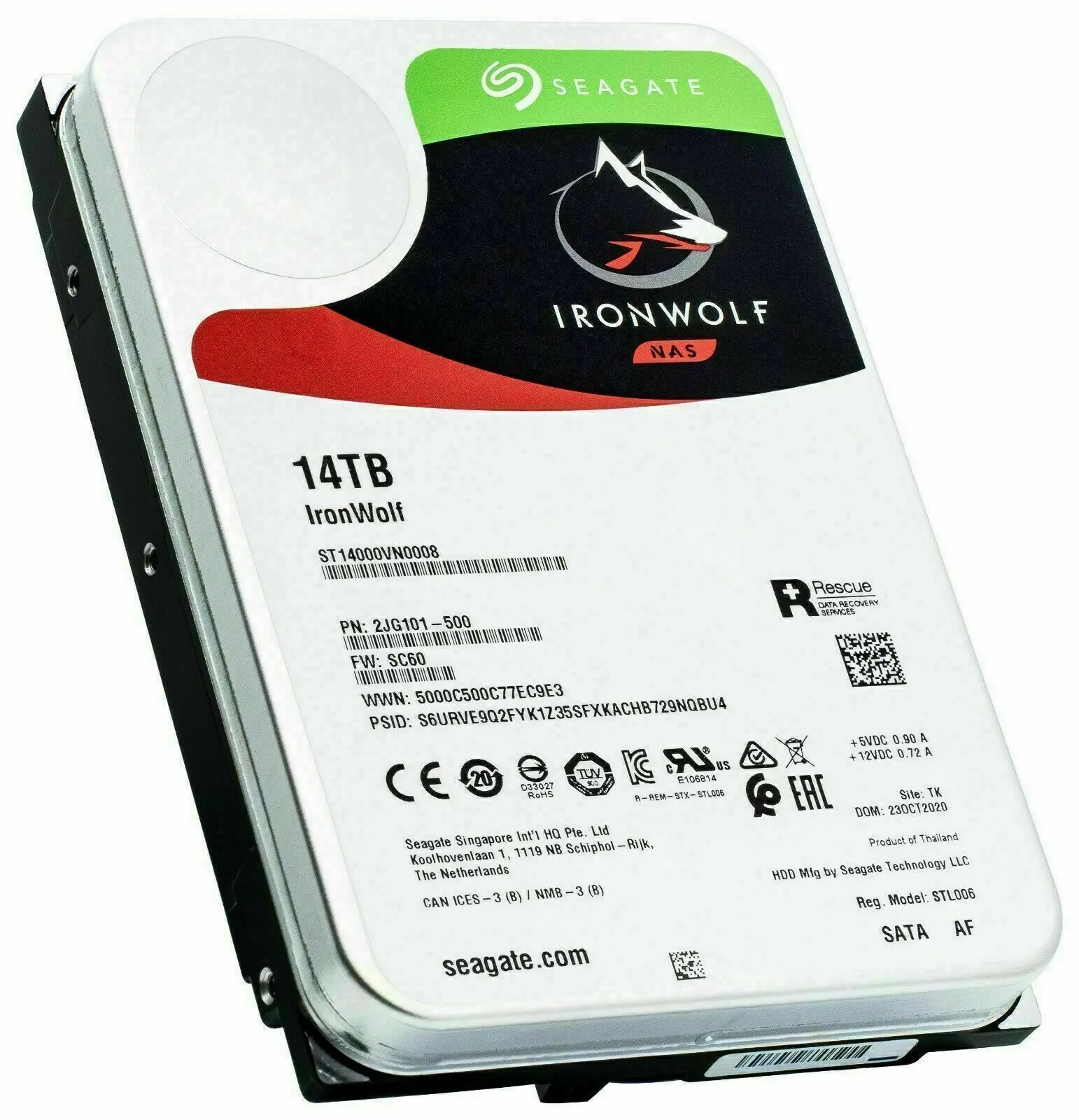 Imagem -02 - Disco Rígido Mecânico Silencioso para Nas St14000vn0008 Cool Wolf 14tb 14t Grupo Vertical Hui Novo