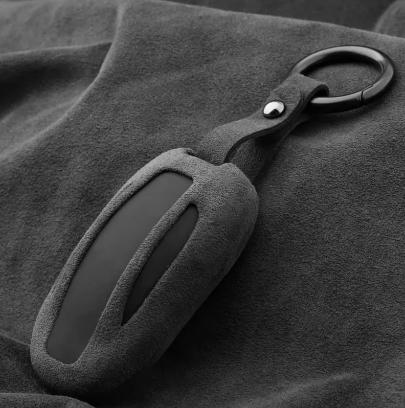 Alcantara Key FOB Holder For Tesla Model Y 3 S X Accessori Key Fob Cover with Key Chain