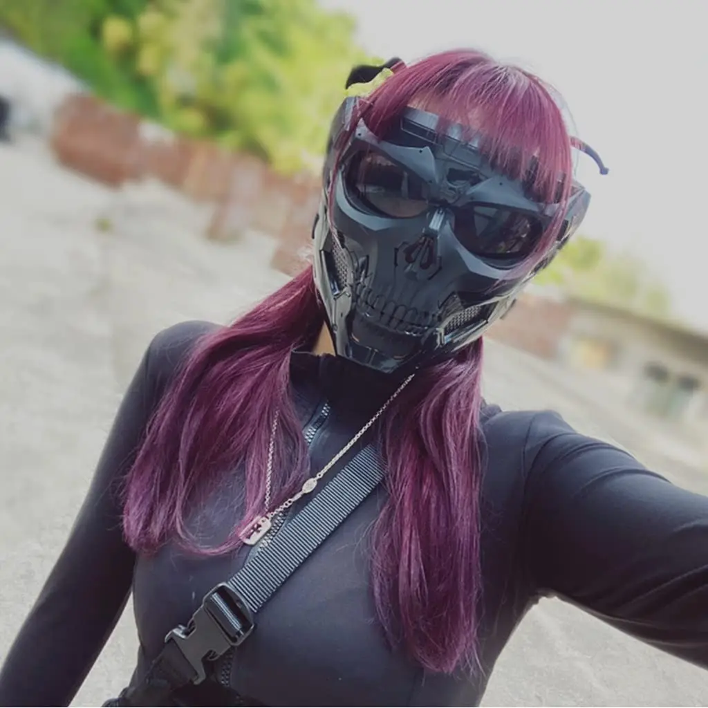 Casco táctico rápido con protector facial calavera – Montura NVG - imagen 2