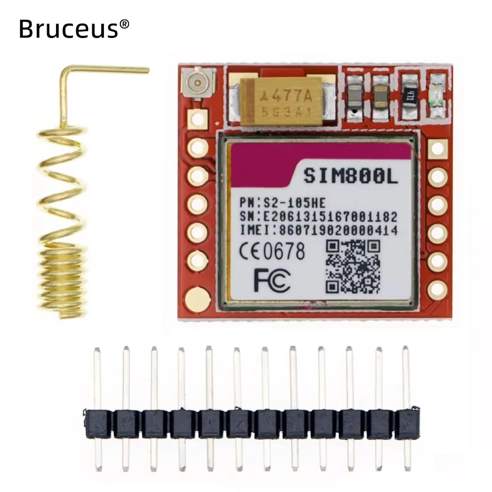 

SIM800L GSM GPRS Module with Antenna Micro SIM Card TTL Serial Port Quad-Band Board for Arduino STM32 DIY