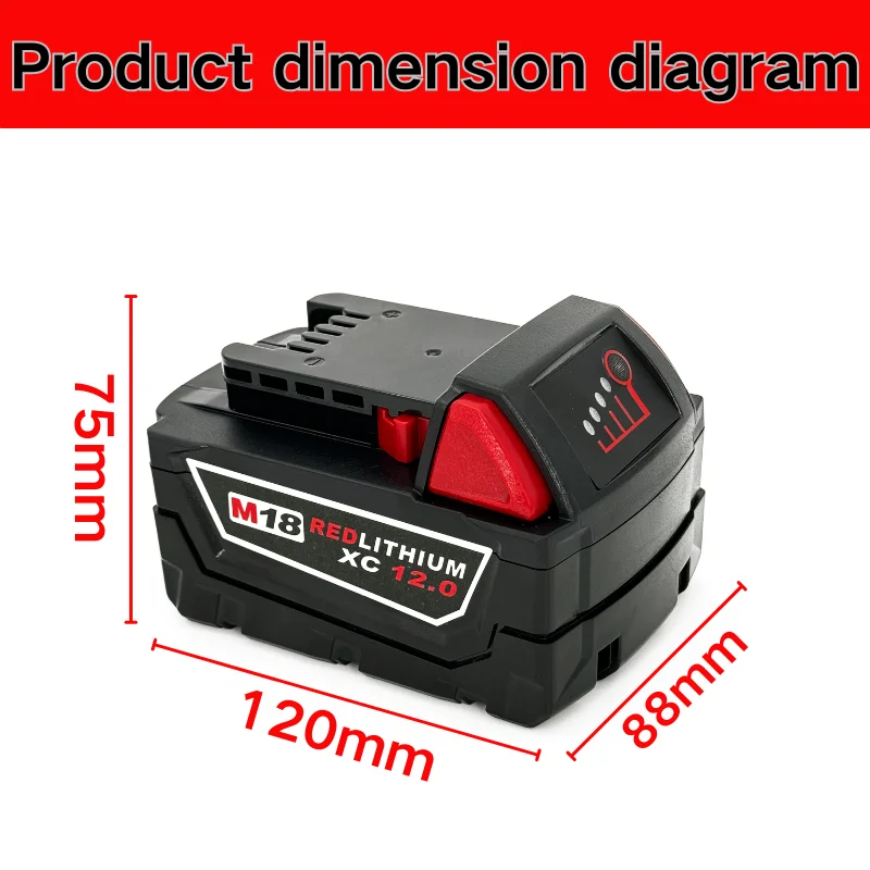 100%For Milwaukee M18 18V 12000mAh 18650 Lithium Replacement Battery For Milwaukee 48-11-1860 48-11-1850 48-11-1840 Tool Battery