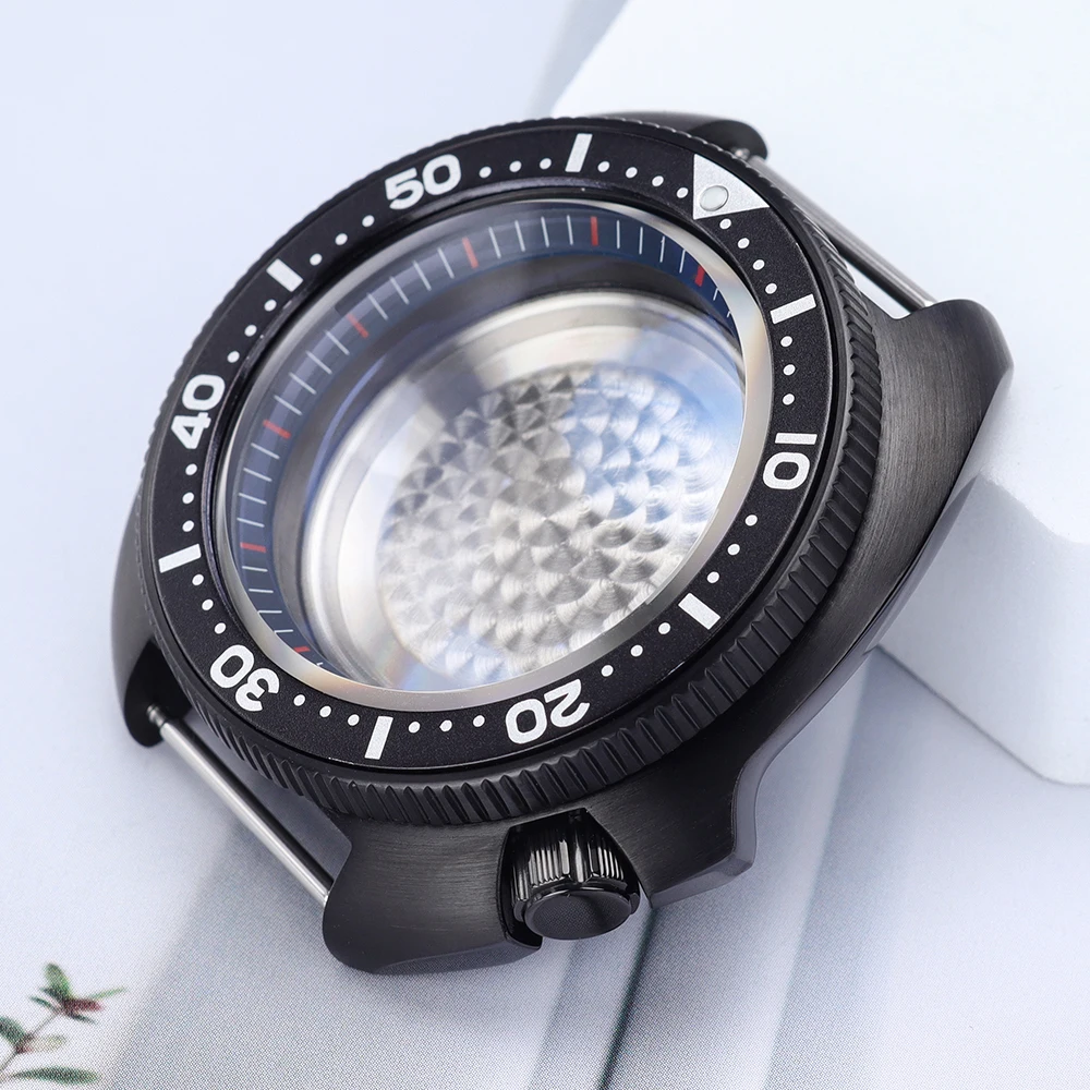Fashion Waterproof 44mm SKX6105 Watch Case Stainless Steel 10bar For Tuna Seiko NH34 NH35 NH36 NH38 Movts 28.5mm Dial 120 clicks