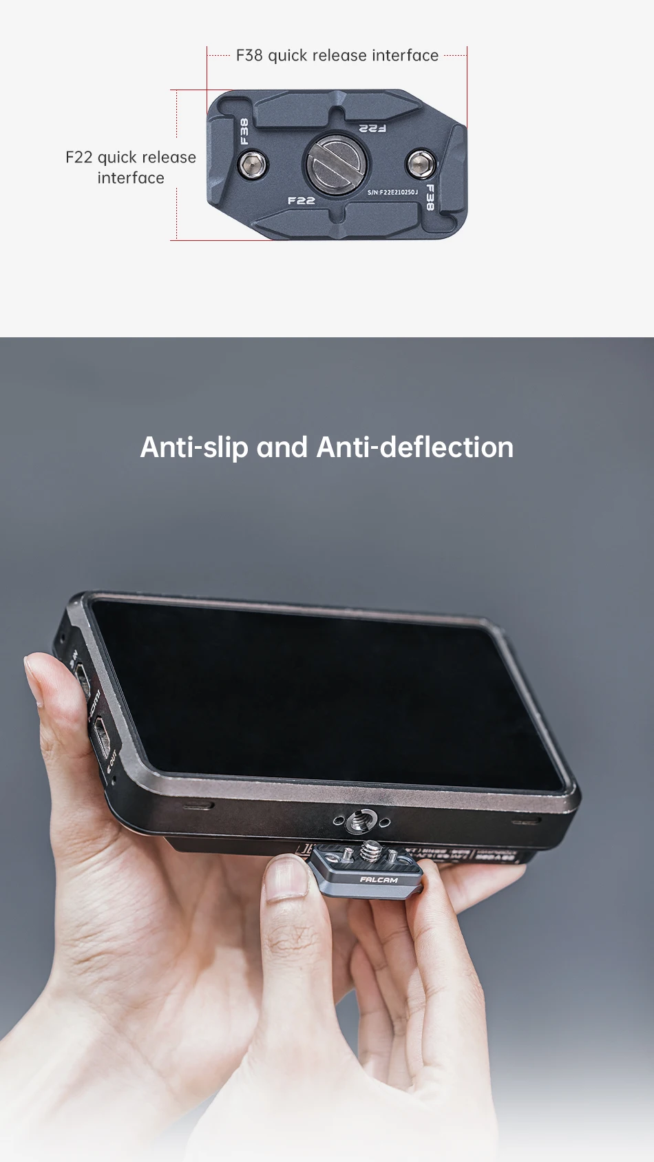 Ulanzi Falcam F22&F38 Quick Release Anti-deflection Plate One Step Install and Remove Quick Release System – Detail 3
