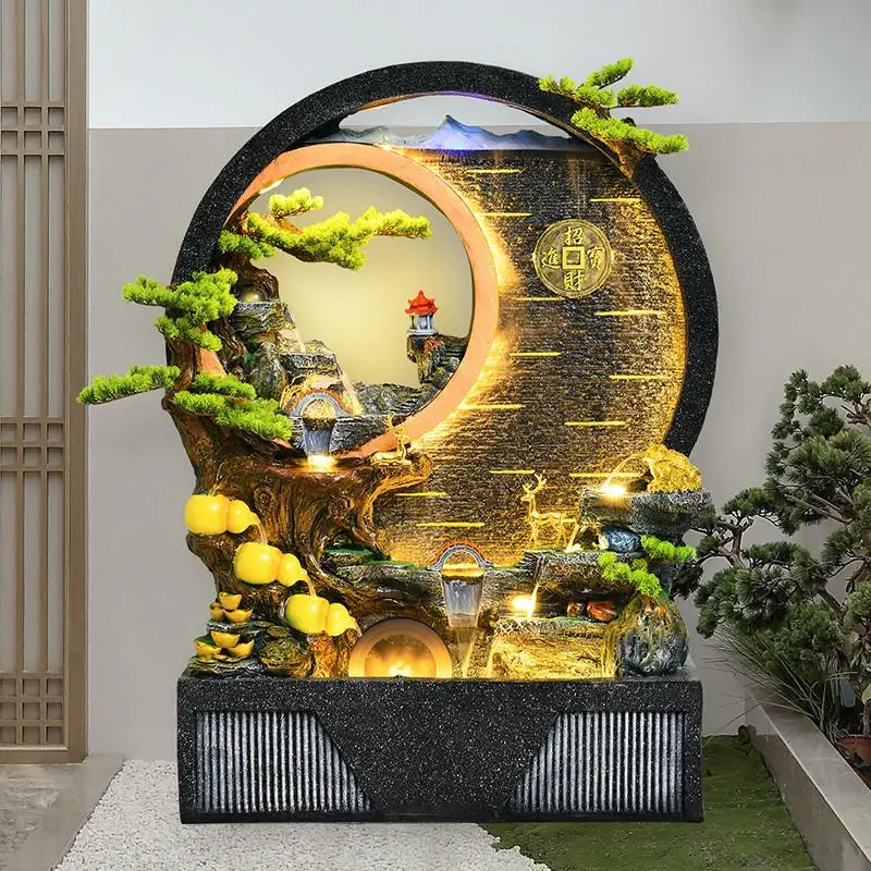 Home Decoration Resin Waterfall Indoor/Outdoor Decor Wall Fountain Garden Backyard Water Feature Courtyard rockery fish pond