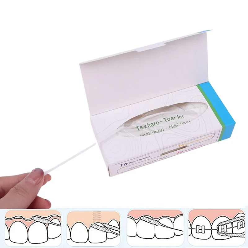 50 قطعة خيط تنظيف الأسنان النايلون مسواك عراف خيط تنظيف الأسنان توسيع Flosser متعدد الوظائف تنظيف سلك خط للأقواس تنظيف الفم