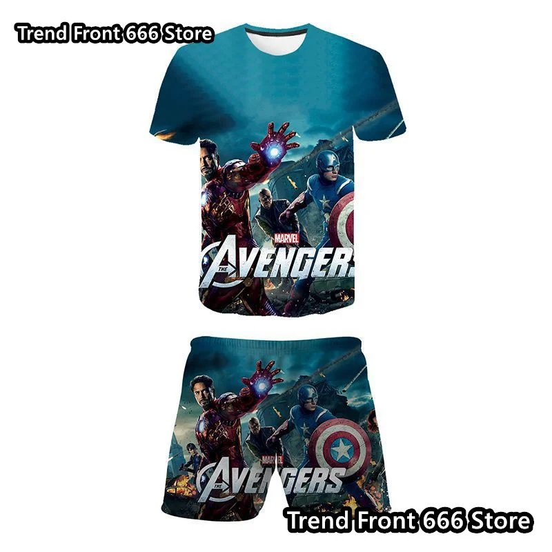 Deadpool Avengers Summer Marvel Superheroes Kids t shirt Shorts 2 Piece Set 3D Prited Boys T shirts Shorts Children Tracksuit