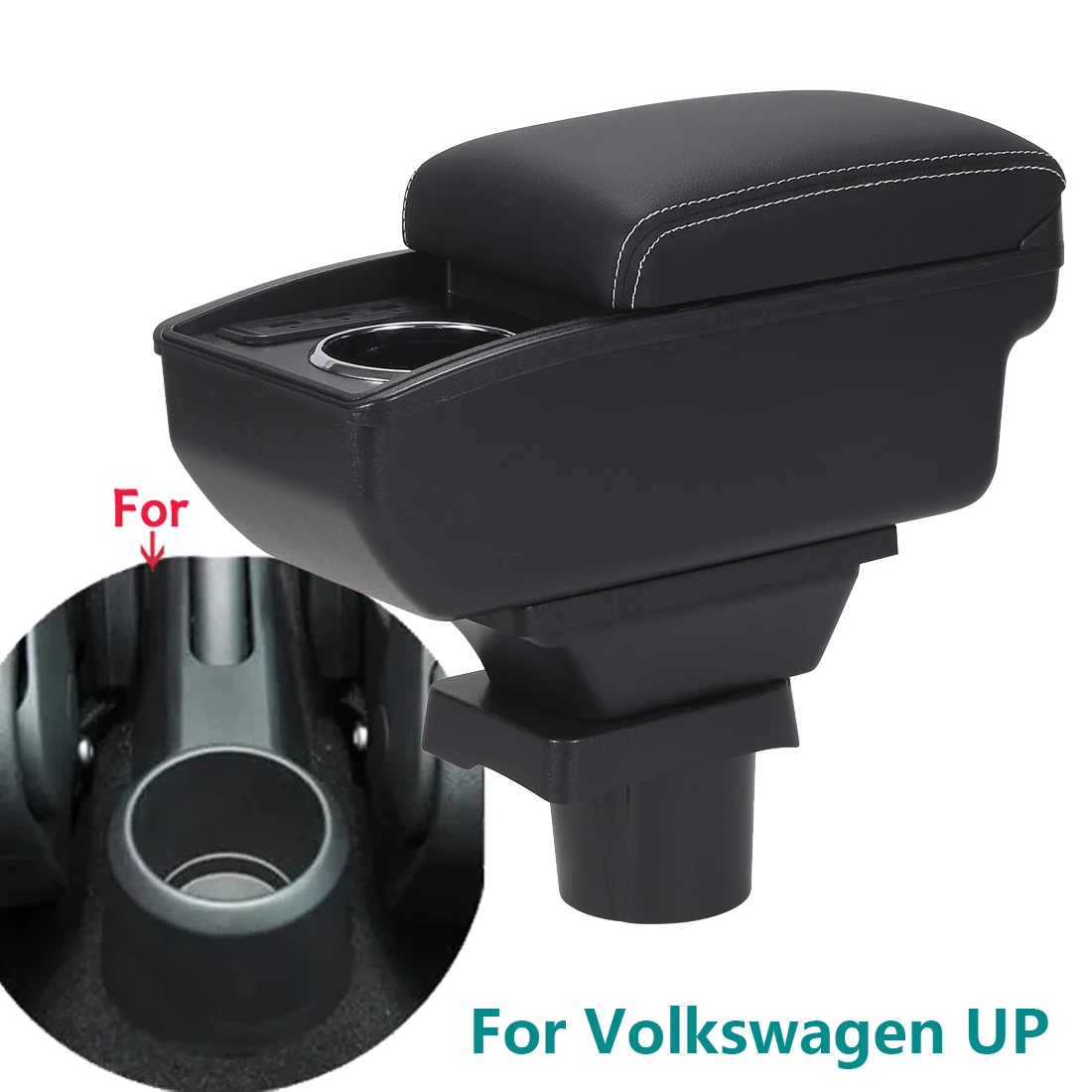 For Volkswagen UP Armrest Box For Skoda Citigo VW UP Seat Mii Car Armrest Dedicated Auto Storage Box Cup Holder Car Accessories