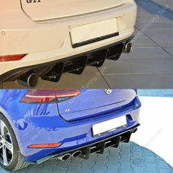 Maxton Style 4 Fins Rear Splitter Diffuser For VW Golf MK7.5 7GTI R Rear Bumper Splitter Lip Bodykits MK7 GTI R 2017-2020 Tuning