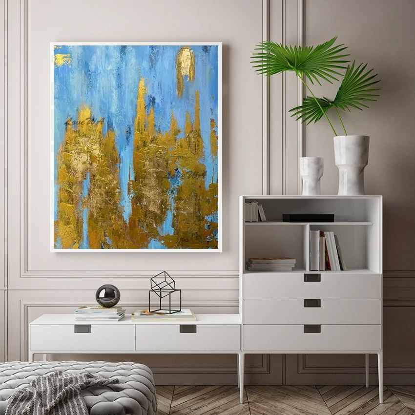 

Новое поступление, холст с абстрактным дизайном, художественная стена, акриловые произведения искусства ручной работы, безрамная оптовая картина, декоративные картины из золотой фольги