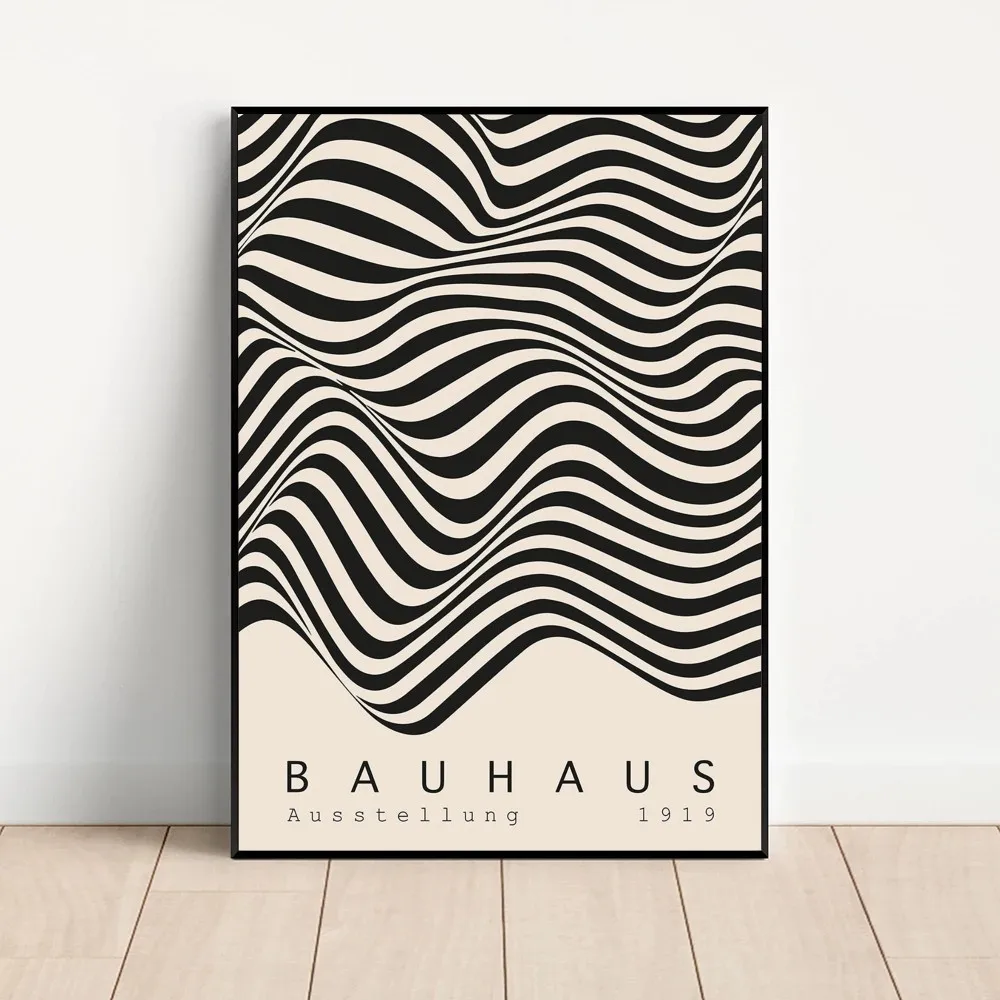 Hot Bauhaus Abstract Geometrica Poster Kraft Paper Vintage Poster Wall Art Painting Study Aesthetic Art Small Size Wall Stickers