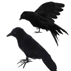 Simulation Black Crow Halloween Black Crow Props Simulation Fake Bird Ghost Festival Halloween Decoration Scary Toys