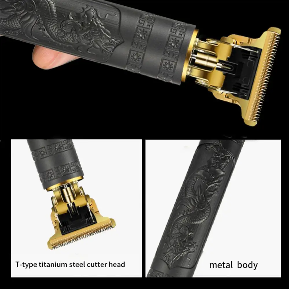 Usb do vintage t9 1-3mm aparador de cabelo elétrico para o homem clippers sem fio profissional barba máquina de corte de cabelo barbeiro recarregável