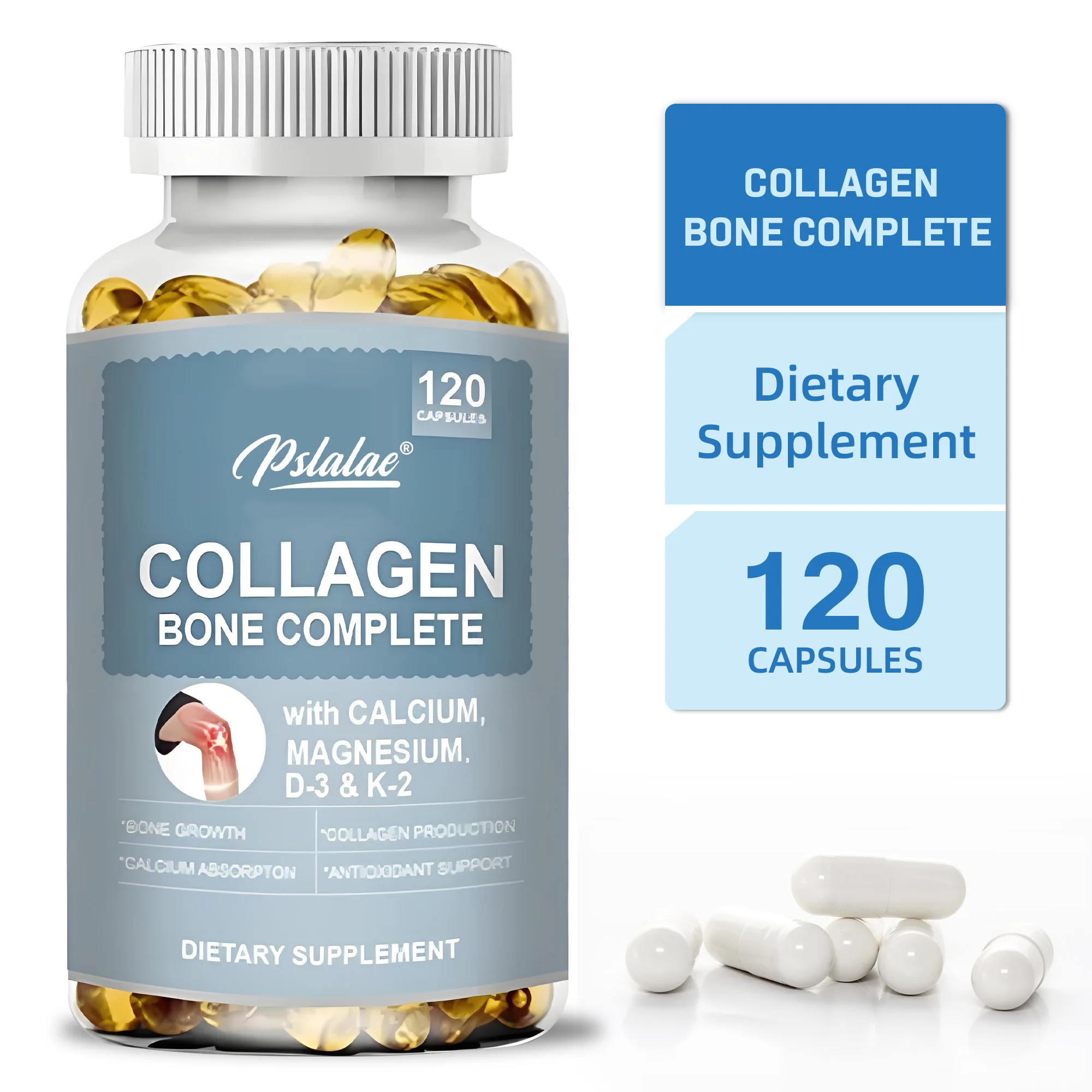 

Collagen Bone Complete Capsules - Promote Calcium Absorption, Bone Growth, Collagen Antioxidant, Support Collagen Production