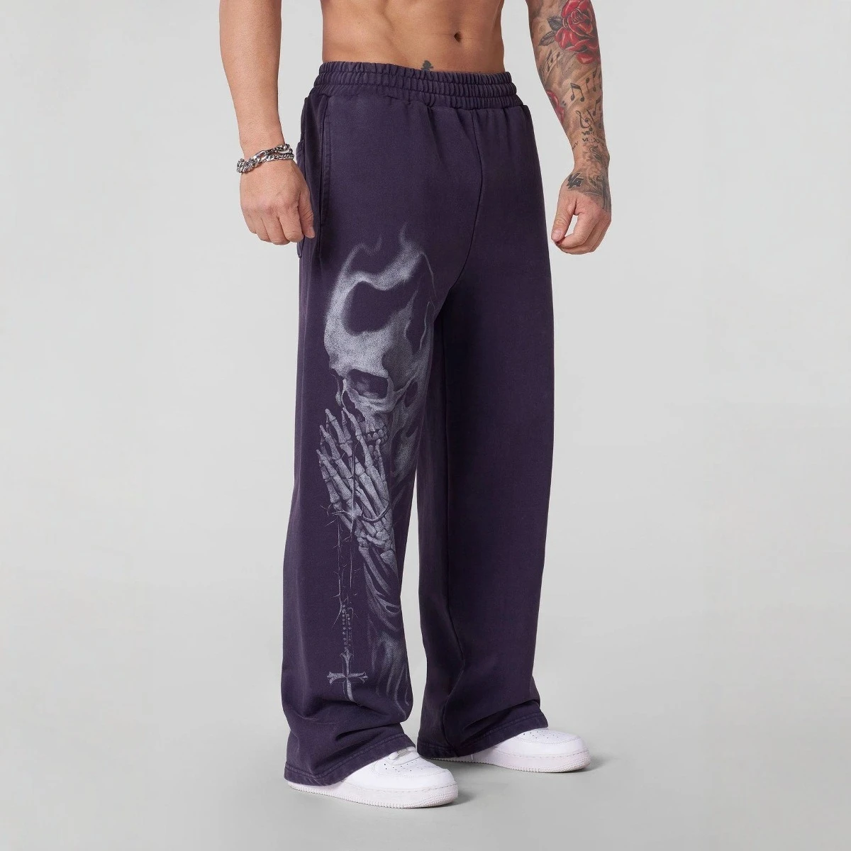 

Spring Summer New American Vintage Printed Men's Pants Fitness Basketball Pants Street Hip Hop Baggy Pants Streetwear Men