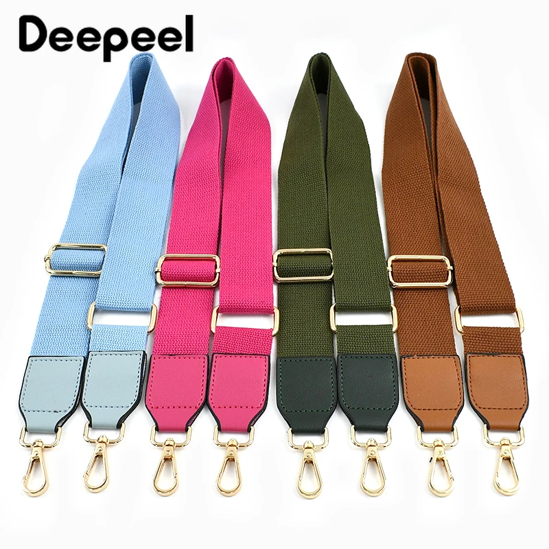 1Pc Deepeel 3.8cm Canvas Cotton Bags Strap 80-130cm Adjust Webbing Handbag Crossbody Replacement Shoulder Straps Bag Accessories