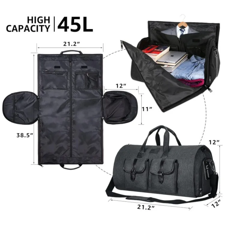 Men Business Travel Storage Bag Large Capacity Travel Portable Folding Suit Bag Portable Multi-functional Fitness Crossbody Bag