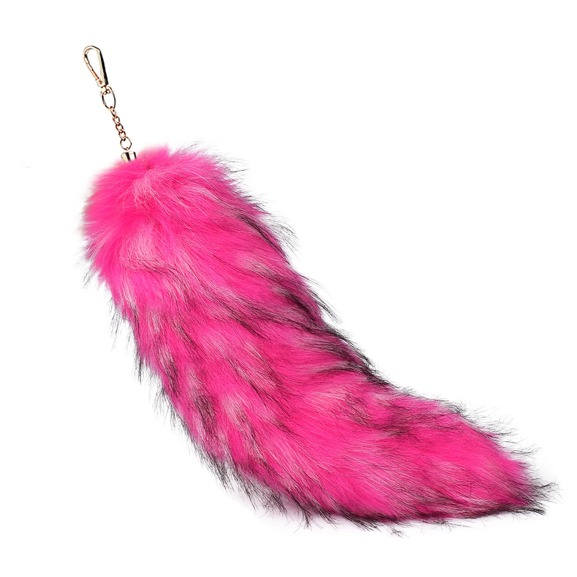 Plush-Faux Fox Raccoon Tail Keychain Furry 2025 Chic Y2k Beautiful Accessory Length 40cm Car Keychains For Women