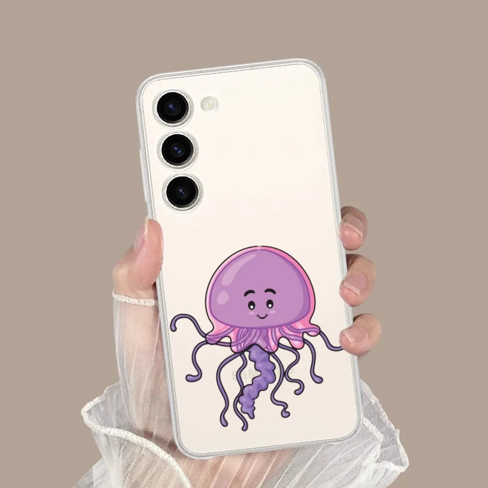 Cartoon Jellyfishes Phone Case for Samsung Galaxy S8 8S G950F G950 A91 A80 A73 5G A72