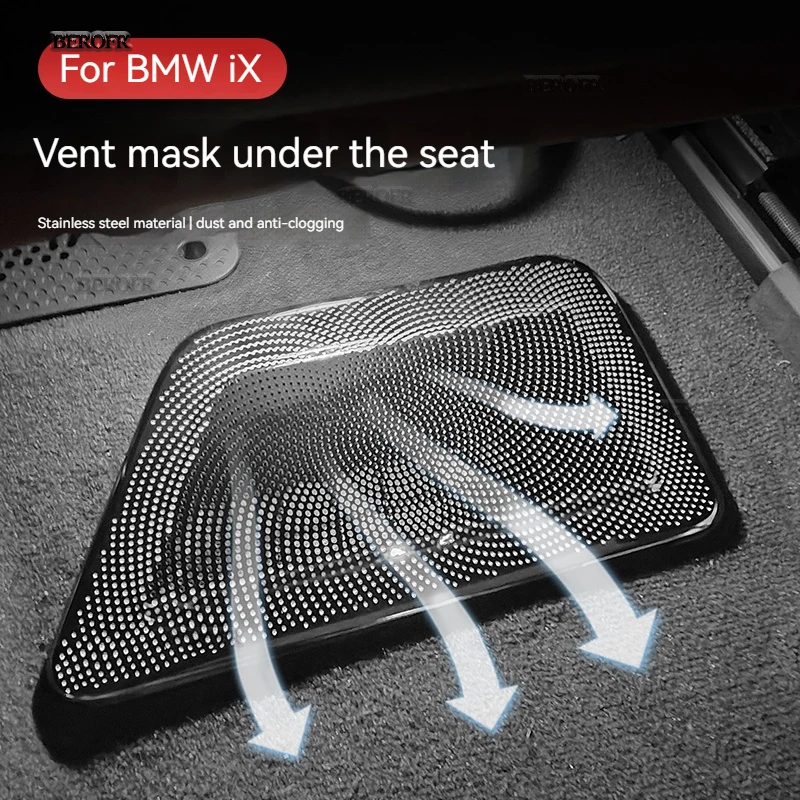 For BMW  iX 2022-2023 Car Seat air mask Protection Cover Rear Anti Dust Prevent Debris Black titanium 2-piece set