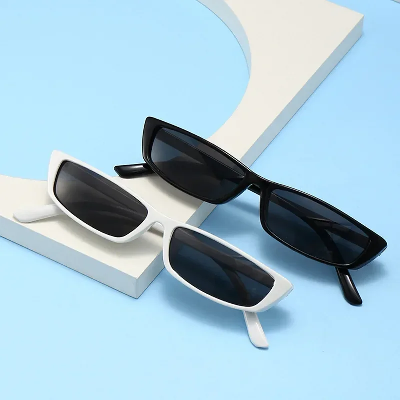 Vintage Small Rectangle Sunglasses Girls Boys Black/white Brand Designer Sun Glasses UV400 Shade Outdoor Fashion Sunglasse Gg image 2