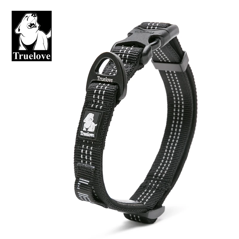 Truelove Dog Collar Adjustable Duty Soft Nylon Webbing Training Unique Private Label  Fancy Dog Collar 3M Reflective TLC5271