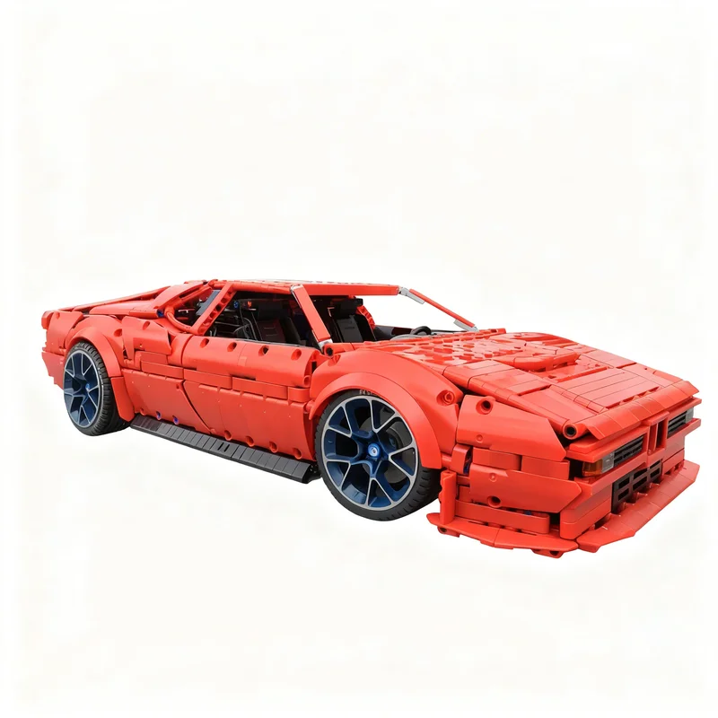 3064 детали MOC BMW M1 Красный 1:8 Техническая модель Конструктор для детей Развивающая игрушка-головоломка Рождественский подарок