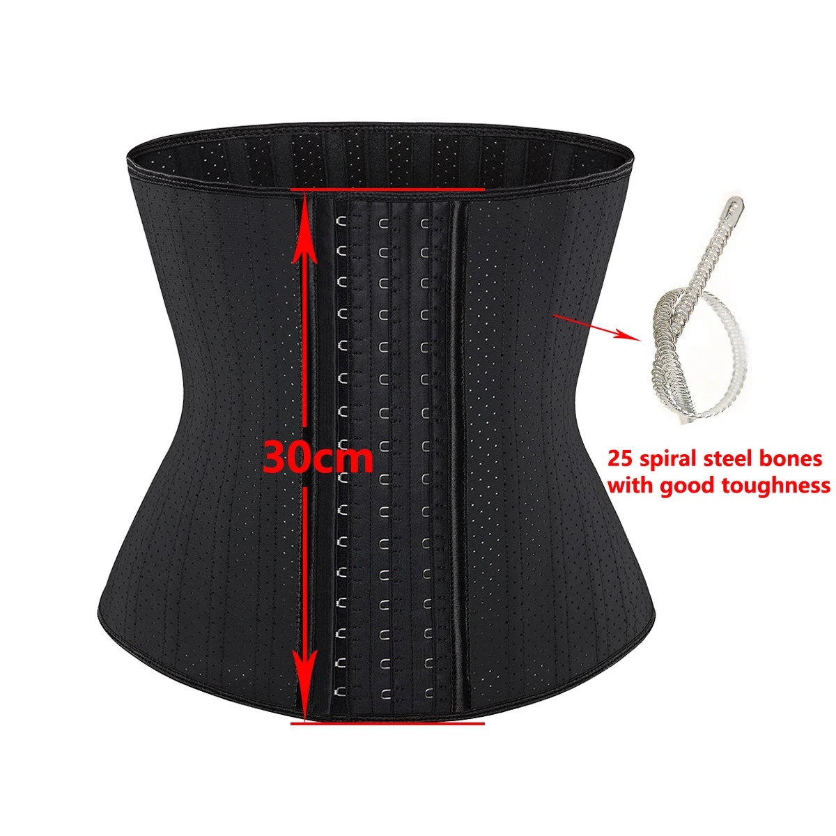 30cm Height Breathable Latex Waist Trainer 25 Steel Boned Corset Waist Cincher Slim Modeling Strap Women Body Shaper 9095