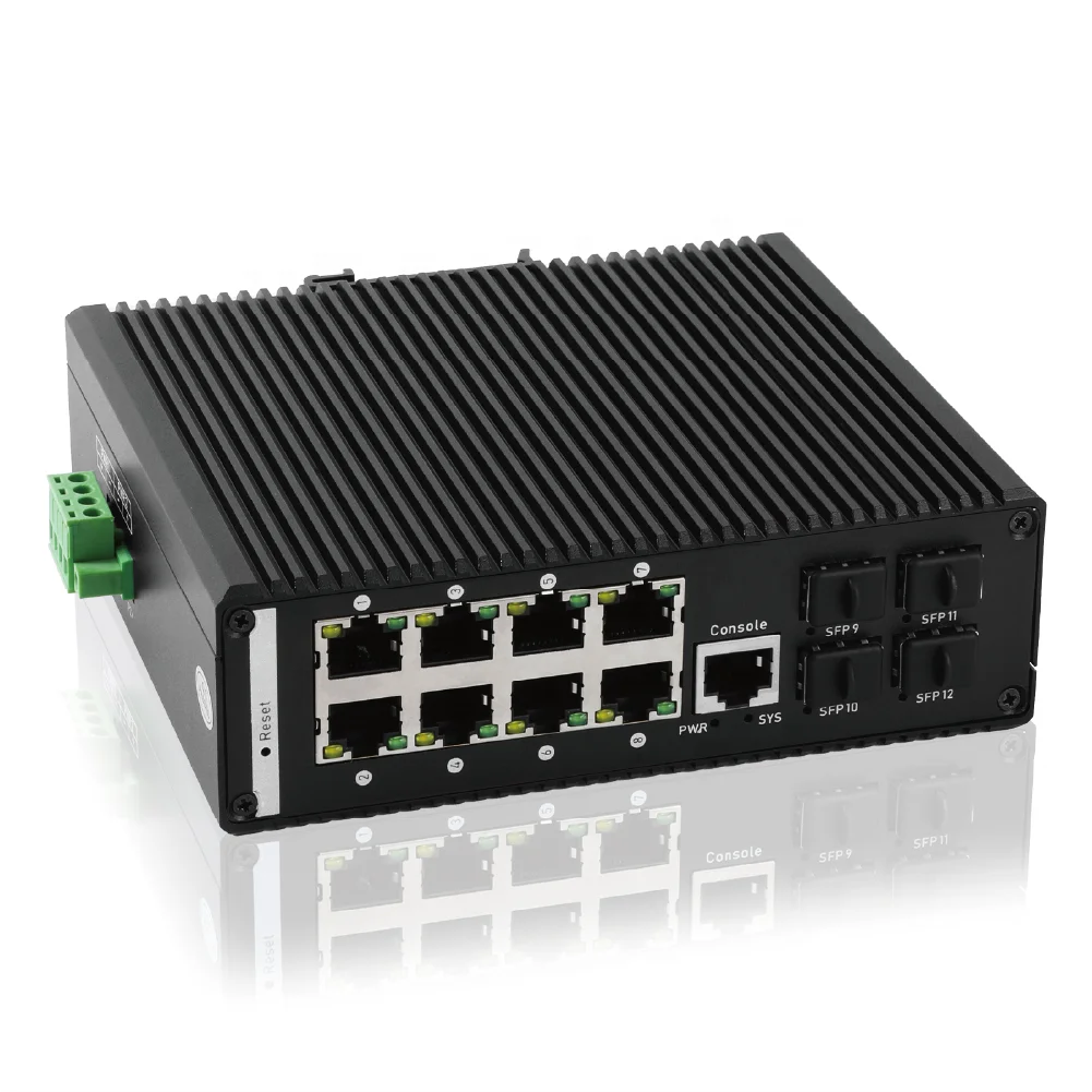 Outdoor 8GE+4SFP+1 L2 Managed Industrial Ethernet Switch 6KV -103F Working 1000Mbps Uplink Industrial Core Network Switch
