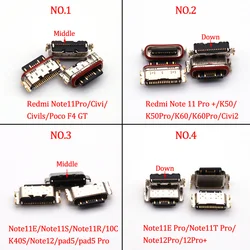 Connettore per caricabatterie USB da 10 pezzi per Xiaomi Mi Civi 2 1S/F4 GT Redmi Note 12 11 Pro/K50/K60/K60Pro/Note 11S 11E 11R 11T porta di ricarica