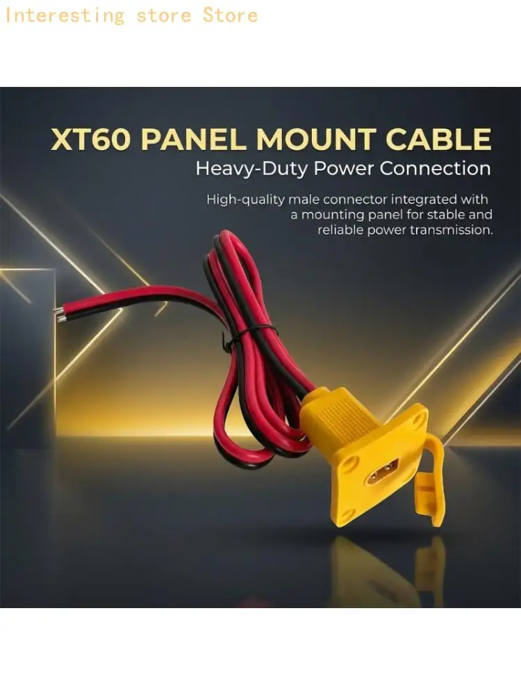 Battery Panel Mount Cable with 12AWG Solder Ready Wire, 4 Hole Plate and Dust Cover for FPV Wiring Use Daily Mode 55KC