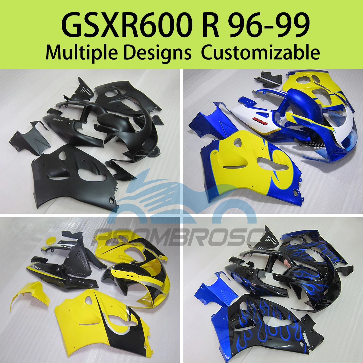 

GSXR600 96 97 98 99 Fairings for SUZUKI GSXR 600 R 1996 1997 1998 1999 Customizable Injection Motorcycle Fairing Kit