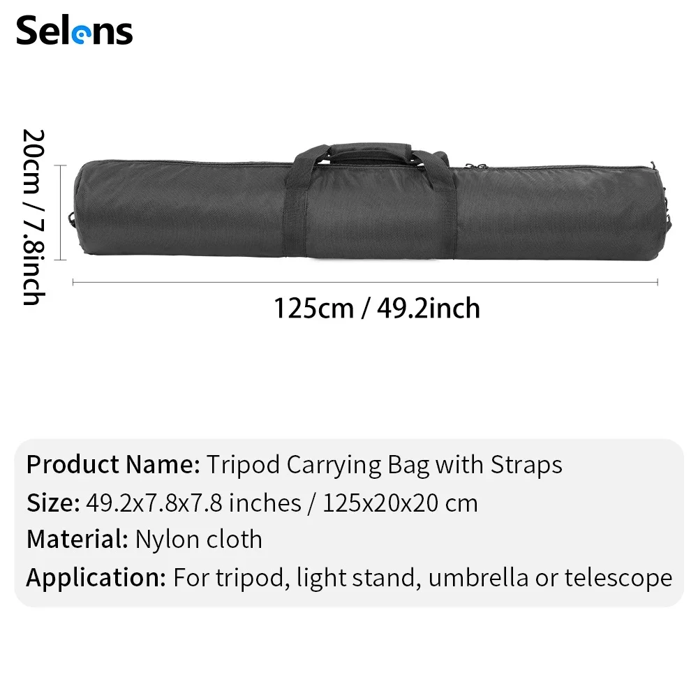 Selens-trípode monopié portátil para cámara, Monocular, bolsa de tela para fotos, color negro, 70-125cm