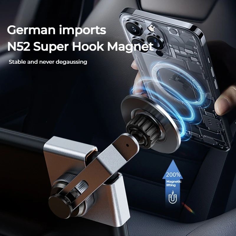 Dla Tesla Model 3/Y/3 Highland 2024 Uchwyt samochodowy na telefon Uchwyt boczny na ekran Magnetyczny regulowany uchwyt samochodowy na telefon Akcesoria — zdjęcie 5