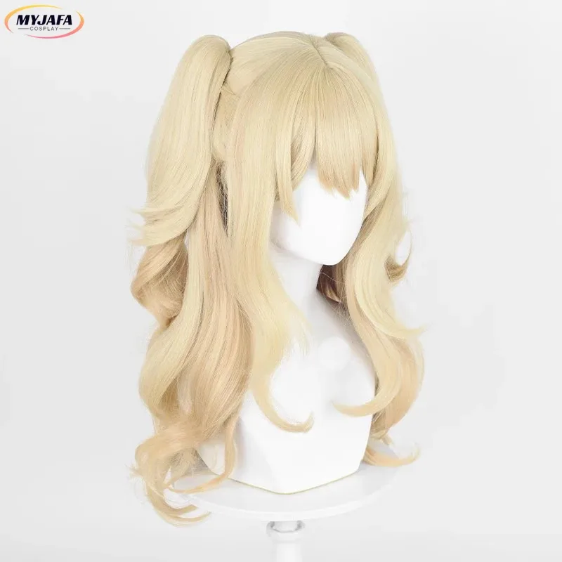 Candy 2025Aihara Yuz Peluca de Cosplay Anime Rubio claro largo con coletas dobles pelo sintético resistente al calor pelucas de Halloween + Wi