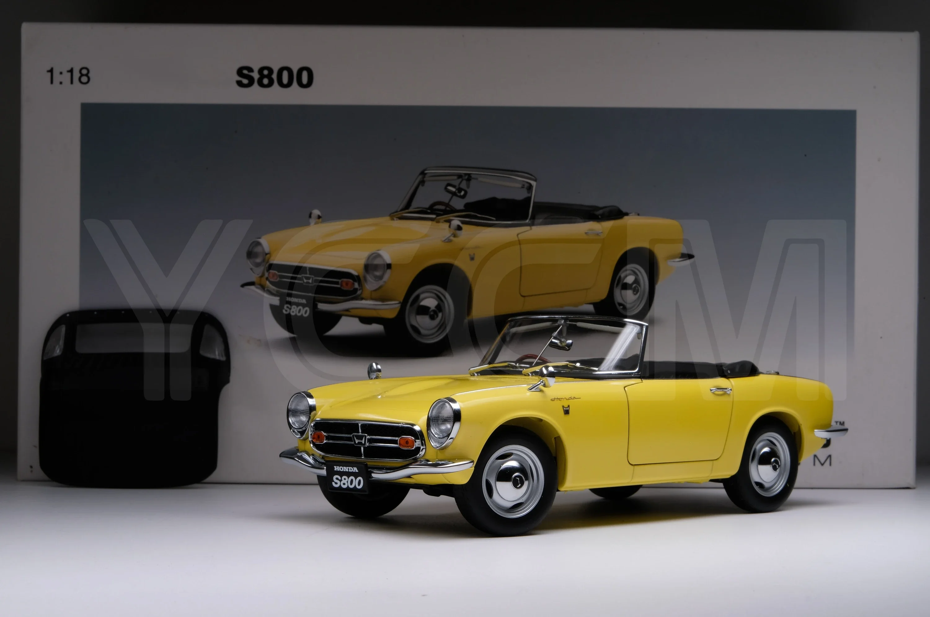 

Желтая модель автомобиля Autoart 1:18 S800 JDM, ограниченная серия, все открытые металлические статические модели автомобиля из сплава, игрушка в подарок