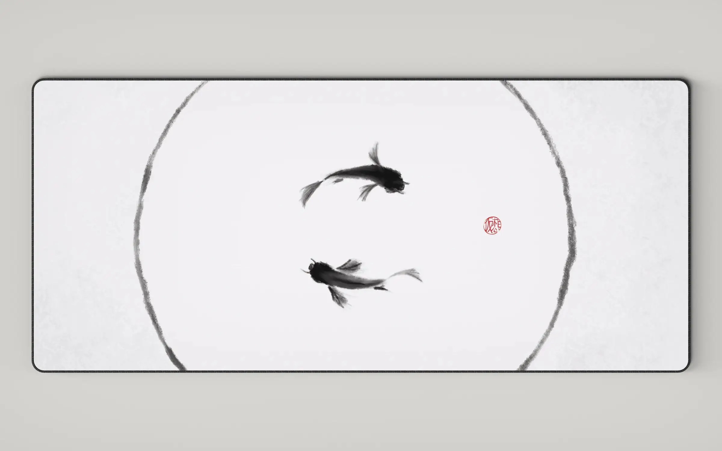 음양 물고기 코이 멀티 사이즈 마우스 패드 중국 스타일 게이머 대형 사무실 키보드 마우스 매트 블랙 화이트 카펫 노트북용 마우스패드