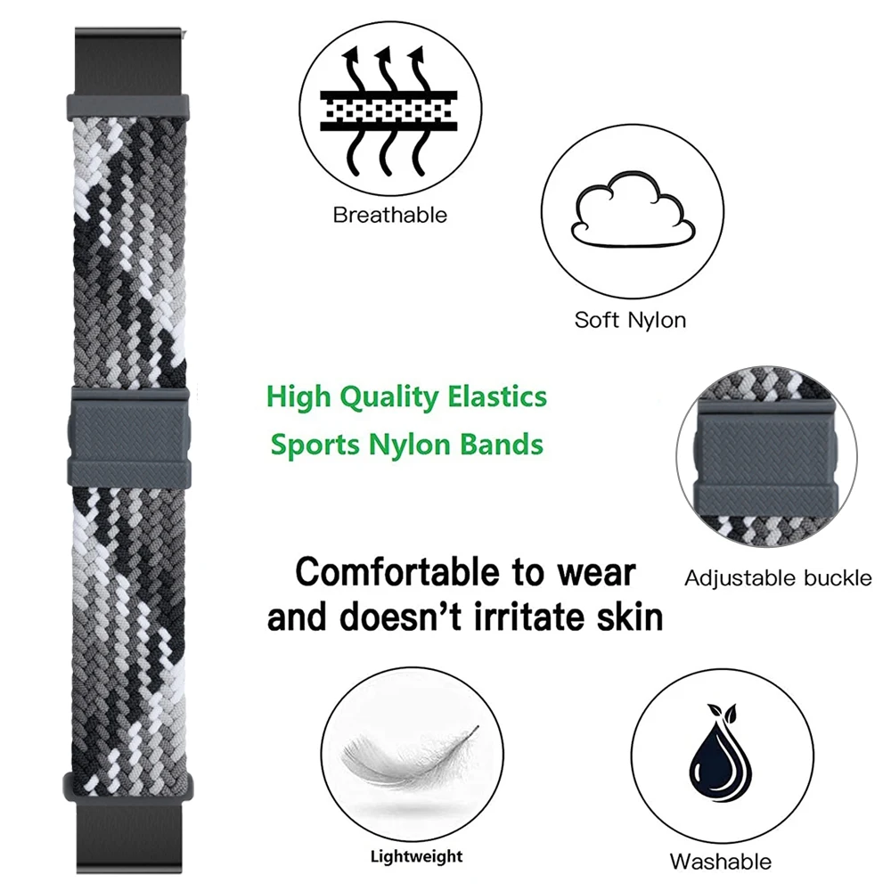 22 26 مللي متر مضفر حلقة النايلون حزام (استيك) ساعة حزام للغارمين فينيكس 6X 6 برو 7X 7 Easyfit معصمه فينيكس 5 5X زائد سوار الساعات الذكية