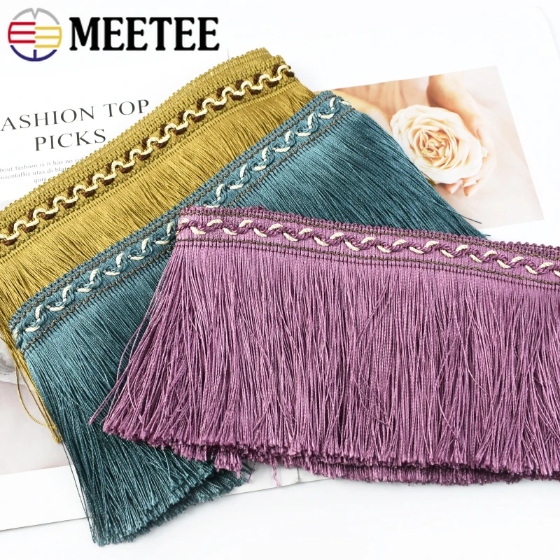 1/2/3/4/5M Meetee 13cm Tassel Fringe for Curtain Lace Home Textile Trimming Garment Clothes Tassels Ribbon DIY Sewing Accessory