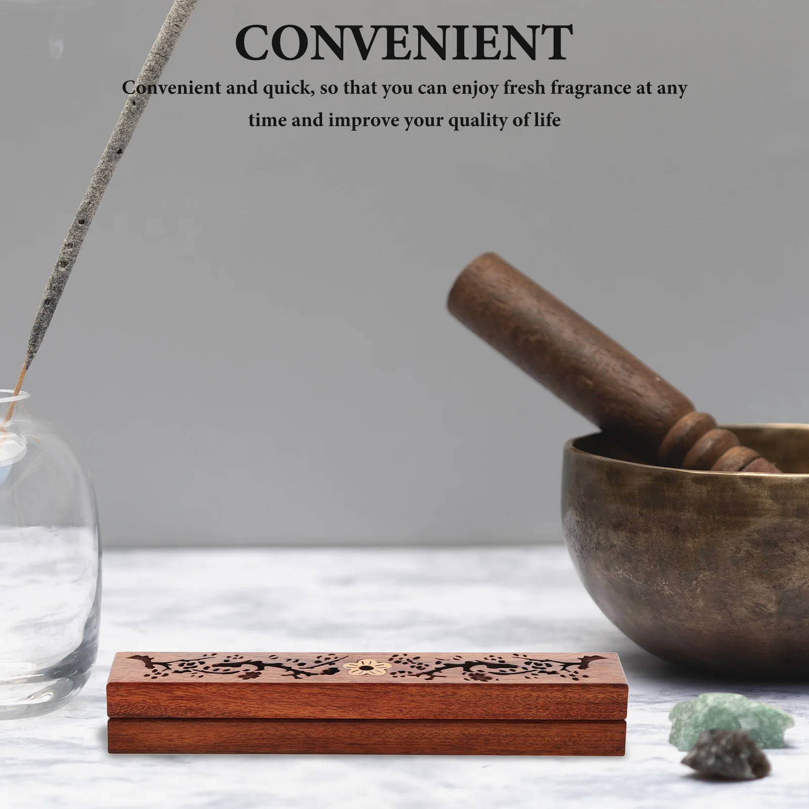 

Short Incense Holder Box Wooden Aromatherapy Home Incense Stick Storage Portable Compact Minimalist Design Natural Fragrance