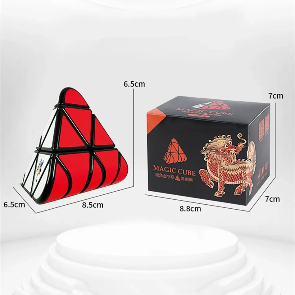 [JudyCube] Yuxin Black Kylin Round Angle Pyraminx Magic Speed Cube Stickerless Fidget Toys Yuxin Pyramid Cubo Magico Puzzle