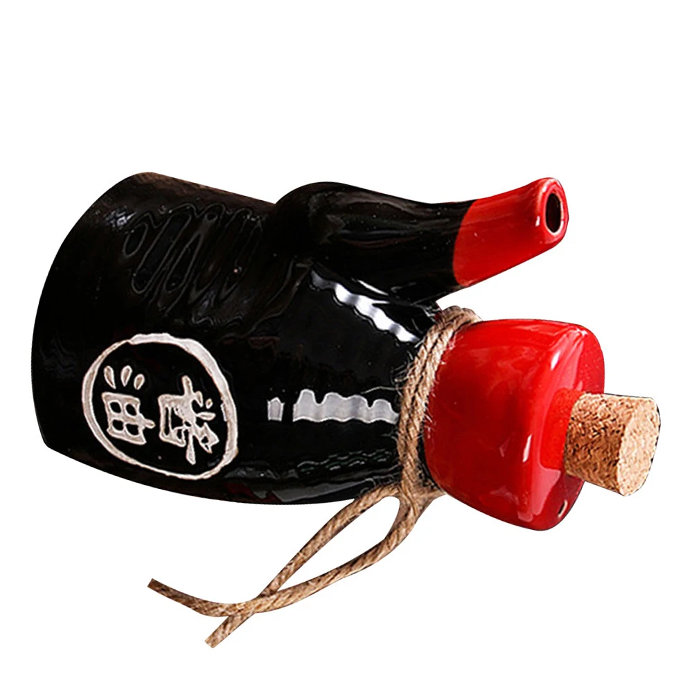 

Ceramic Soy Sauce Bottle Japanese Style Smooth Condiment Dispenser Kitchen Seasoning Jar High Temperature Resistant Oil