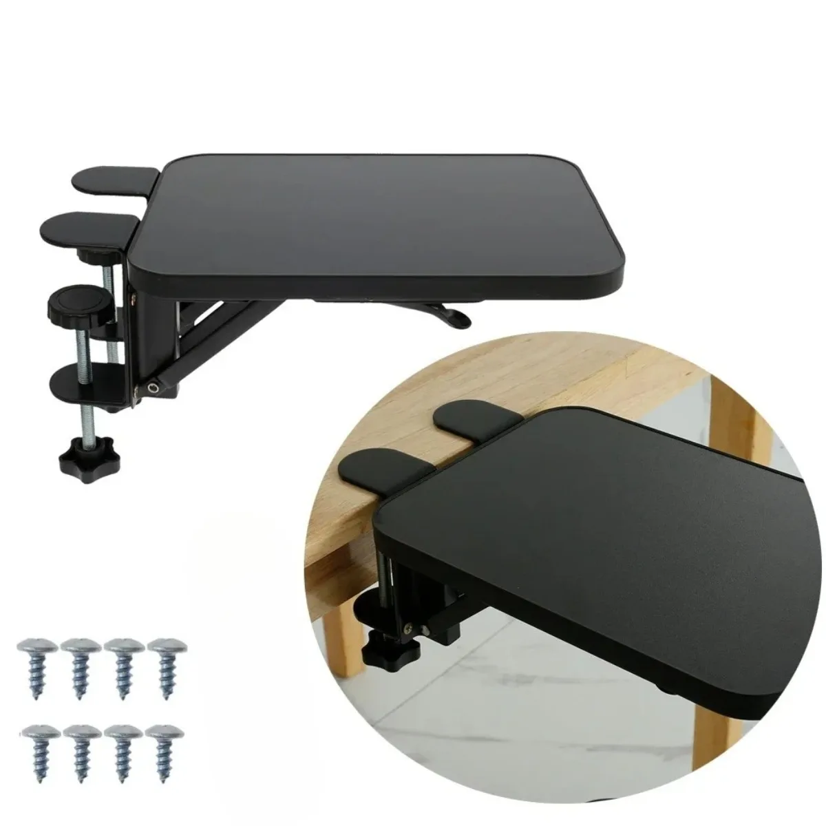 Adjustable Desk Extender Holder Computer Keyboard Tray Foldable Table Mount Arm Wrist Rest Shelf for Desk Home and Office