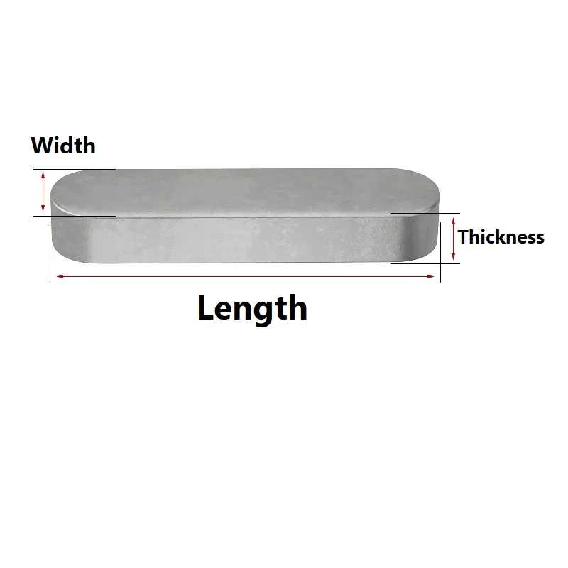 Round Ended Feather Key Parallel Drive Shaft Keys 45# Steel Square Rectangular A Type Flat Key Pin L=6-80mm