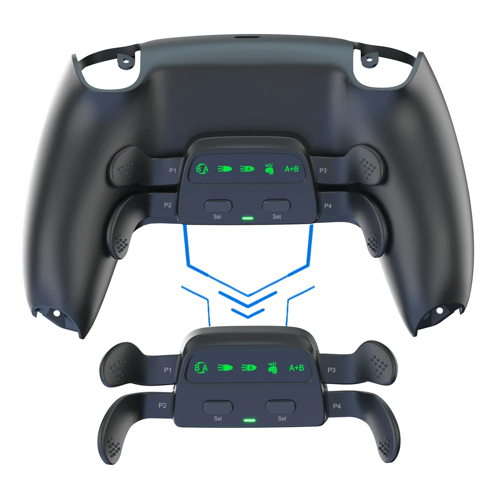 Kit de reasignación RISE 4,0, placa de actualización, carcasa trasera rediseñada y 4 botones traseros para controlador ps5 BDM-010, 020, 030, 040, 050