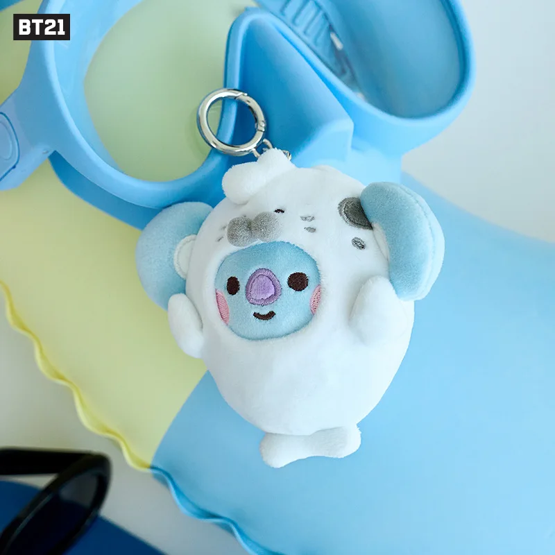 BT21 LINE FRIENDS Ocean Animal Series Keychain Pendant Cartoon Plush Toys Cute Plush Doll Mini Bag Accessories Girls Gift