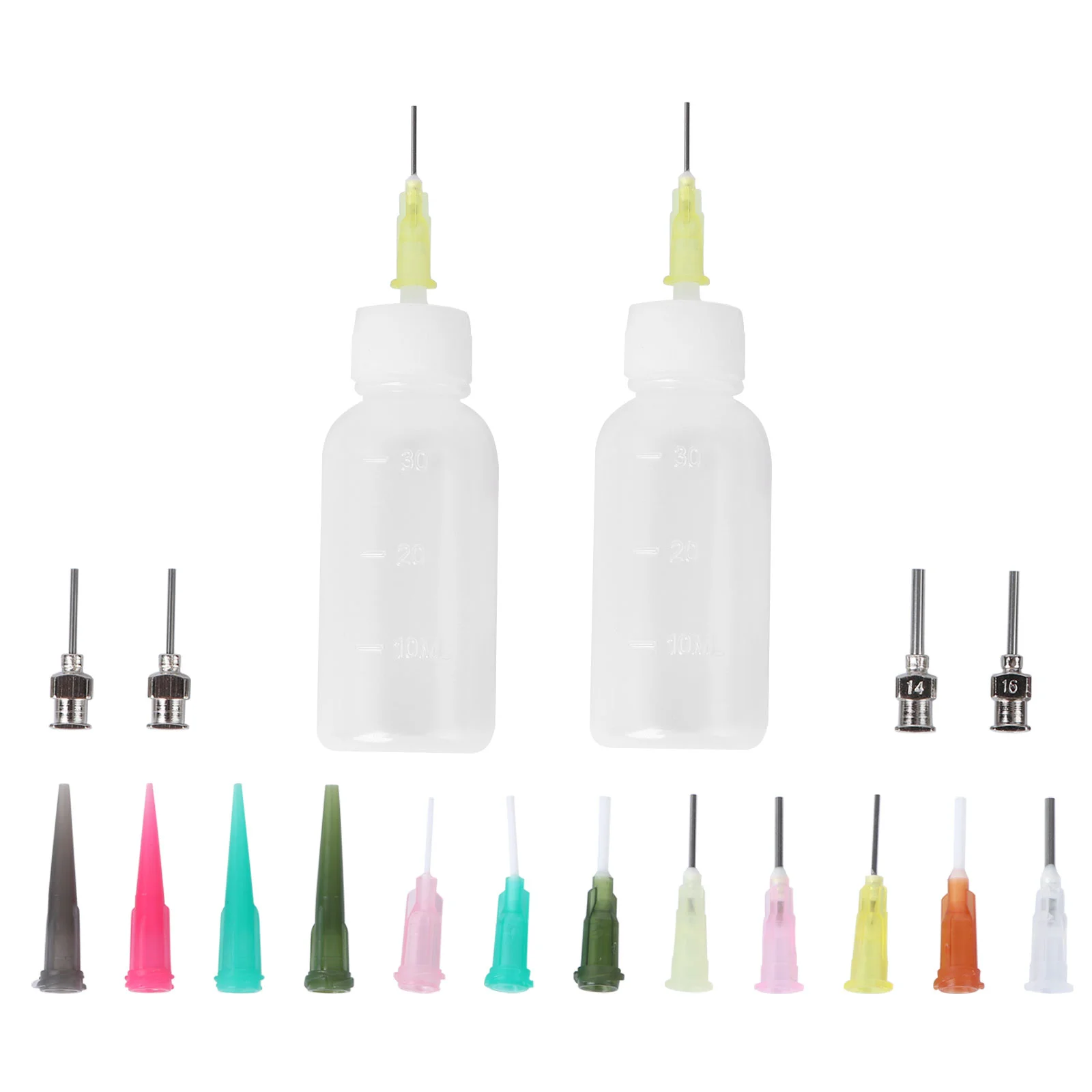 18 Pcs Needle Tip Glue Bottle Tattoo Ink Pigment Bottles Squeeze Applicator Tips Body Drawing Portable Tattoos Suite