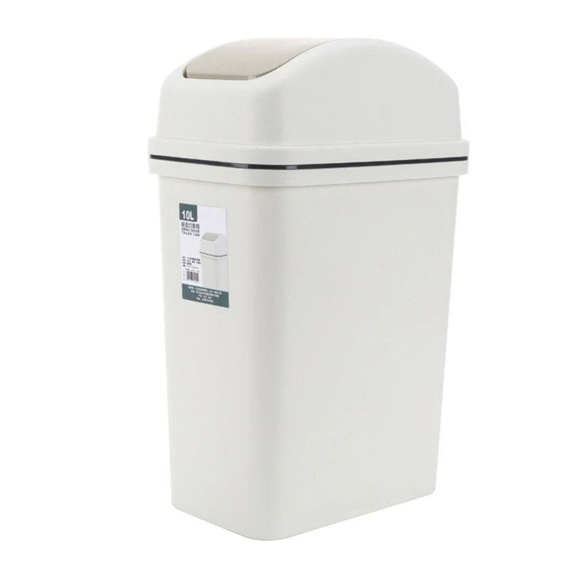 Trash Can with Swing Lid Sealed Large Waste Basket Garbage Bin for Kitchen, Bathroom, Desk Side Disposal