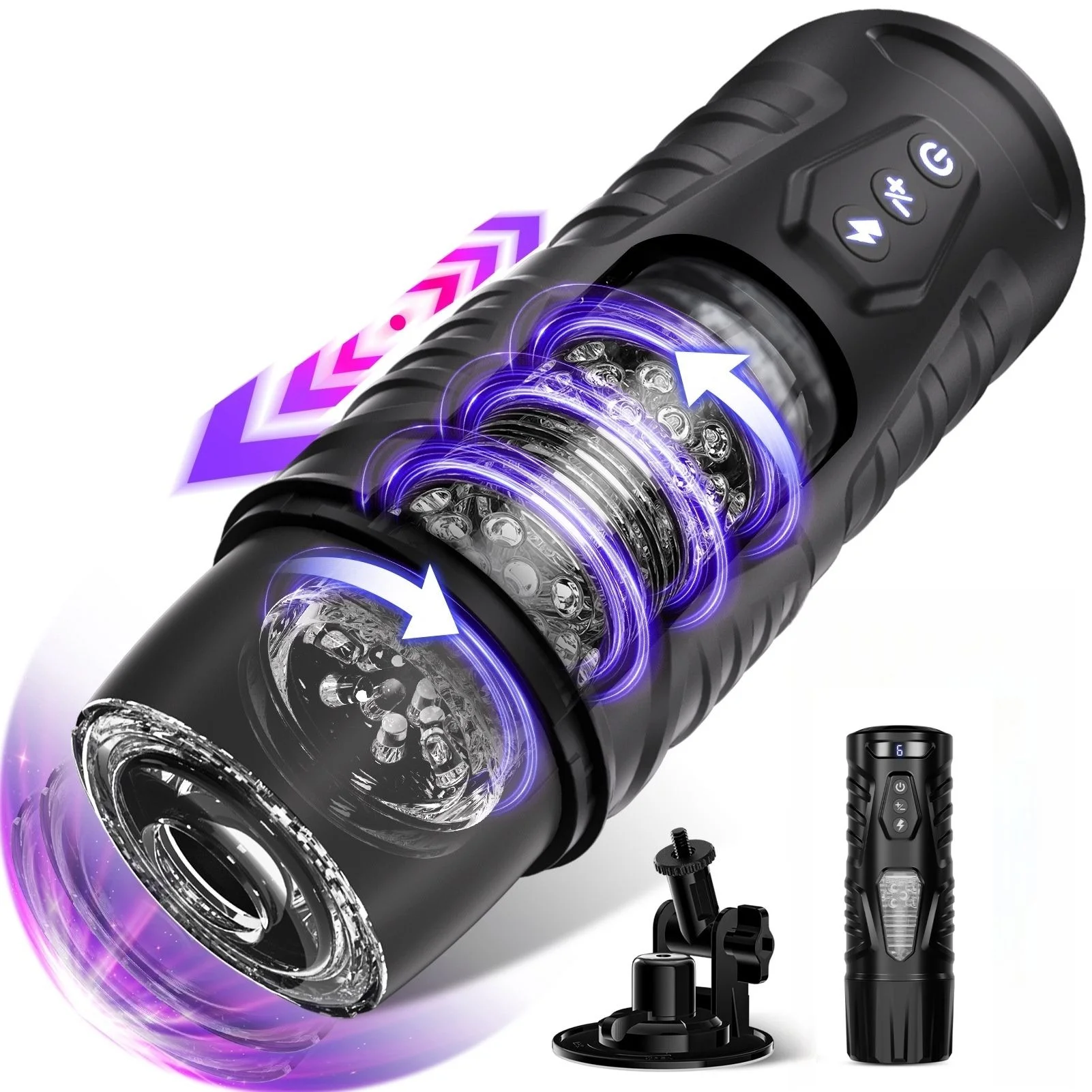 Automatic Male Masturbator Cup with Telescopic Rotation Telescopic Penis Pump Vibrating Thrusting Blowjob Sex Toy for Adults