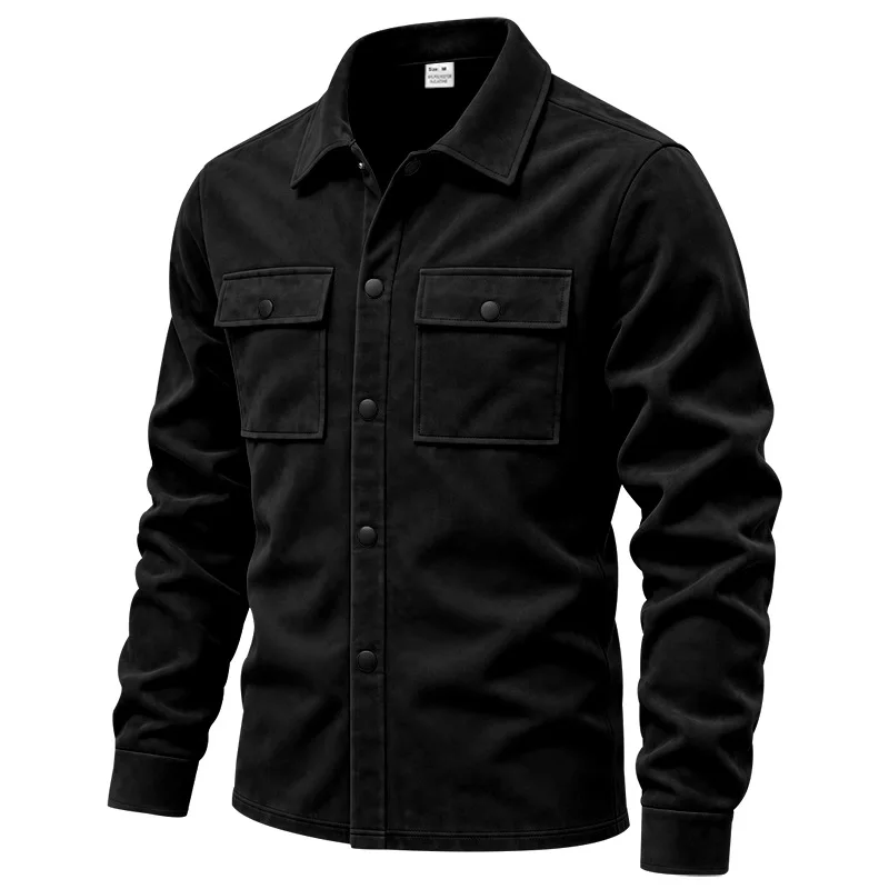 2026 Herren-Wildlederjacke und -hemd für Herbst und Winter, Arbeitskleidung mit geradem Schulteransatz, mehrfarbige Oberbekleidung, modisches Hemd! – Detail 20