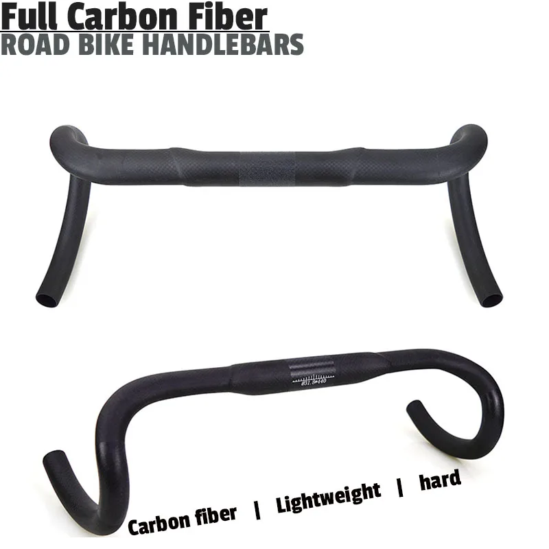 

3K Carbon Fiber Road Bike Bend Handle External Cable Bamboo Shape 31.8*380-460mm Bicycle Accessories